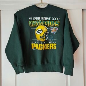 Vintage‎ 1997 Green Bay Packers Super Bowl XXXI Champions Sweatshirt Size XL